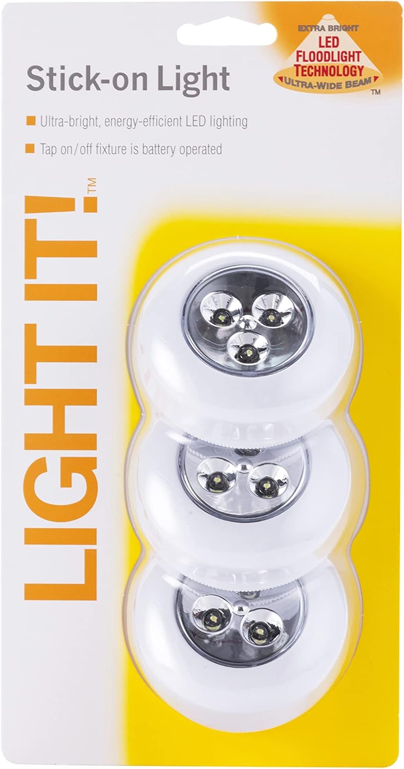 Light It ! by Fulcrum, 30010-308 Stick-On Light, White, 3 Pack - Image 3