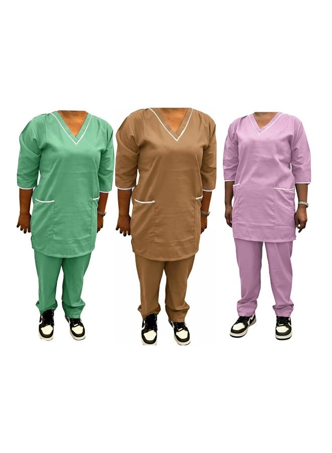 3 قطعه بدلة تنظيف موحدة للعمالة المنزلية - Image 1