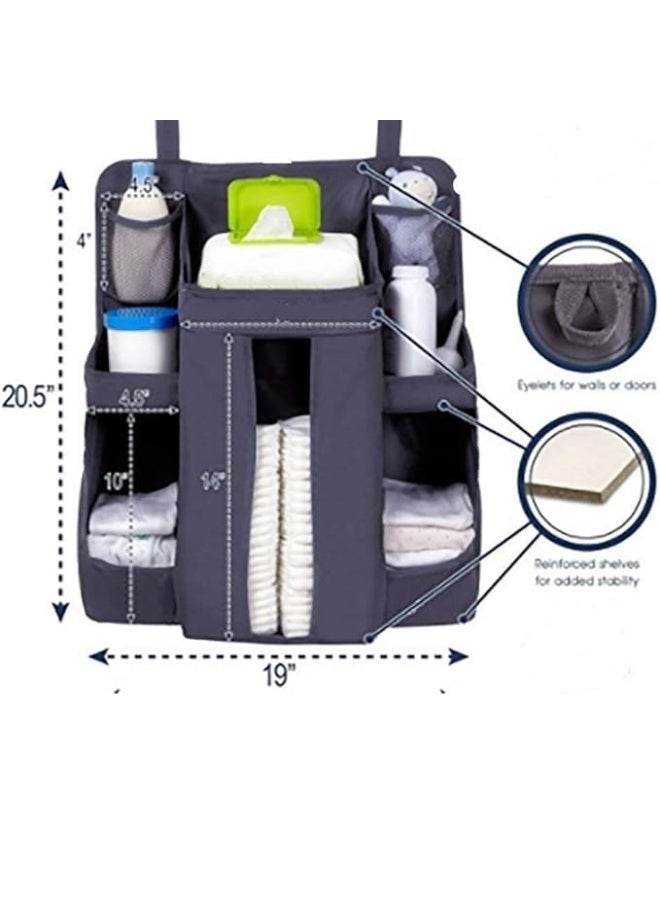 MiniMe Diaper Bag Organizer | 0-36 Months | Grey & Black | Polyester & Mesh | Insulated Bottle Pockets & Diaper Compartment | Headrest Hooks & Adjustable Strap | Water-Resistant & Lightweight - Image 3