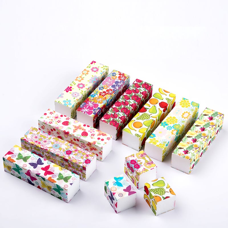 Set of 12 Multicolor Nail Buffer Blocks Sponge Mini Nail Block Printing Nail File for Manicure & Pedicure Nail Tools - Image 2