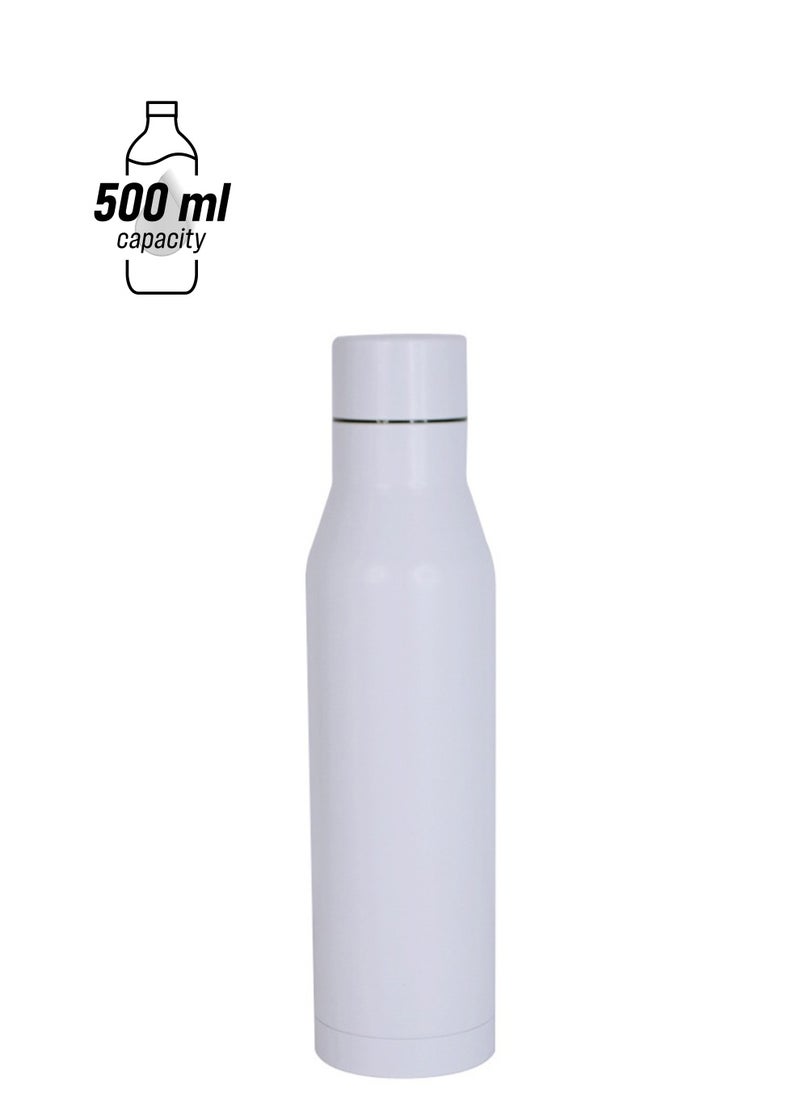 Hans Larsen Hans Larsen Hunfeld Double Walled Vacuum Insulated Water Bottle White 8 Hours Hot and 24 Hours Cold Stainless Steel Reusable 500ML  - Image 1