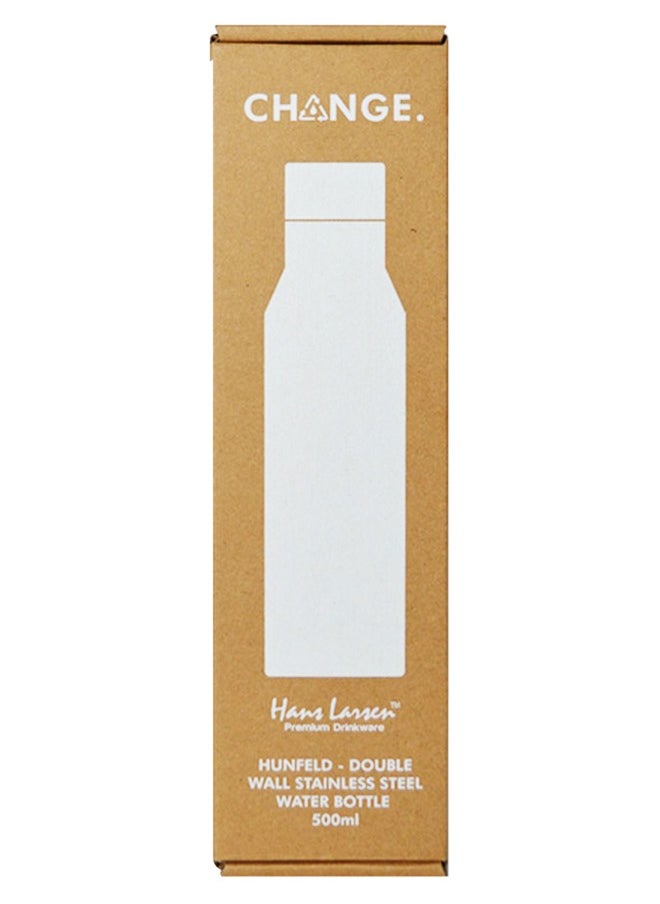 Hans Larsen Hans Larsen Hunfeld Double Walled Vacuum Insulated Water Bottle White 8 Hours Hot and 24 Hours Cold Stainless Steel Reusable 500ML  - Image 3