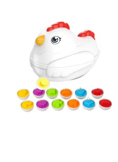 Y&D Toddler Chicken Toy Fine Motor Skills Matching Eggs Best Color And Shape Sorter Egg Toys  - Image 1