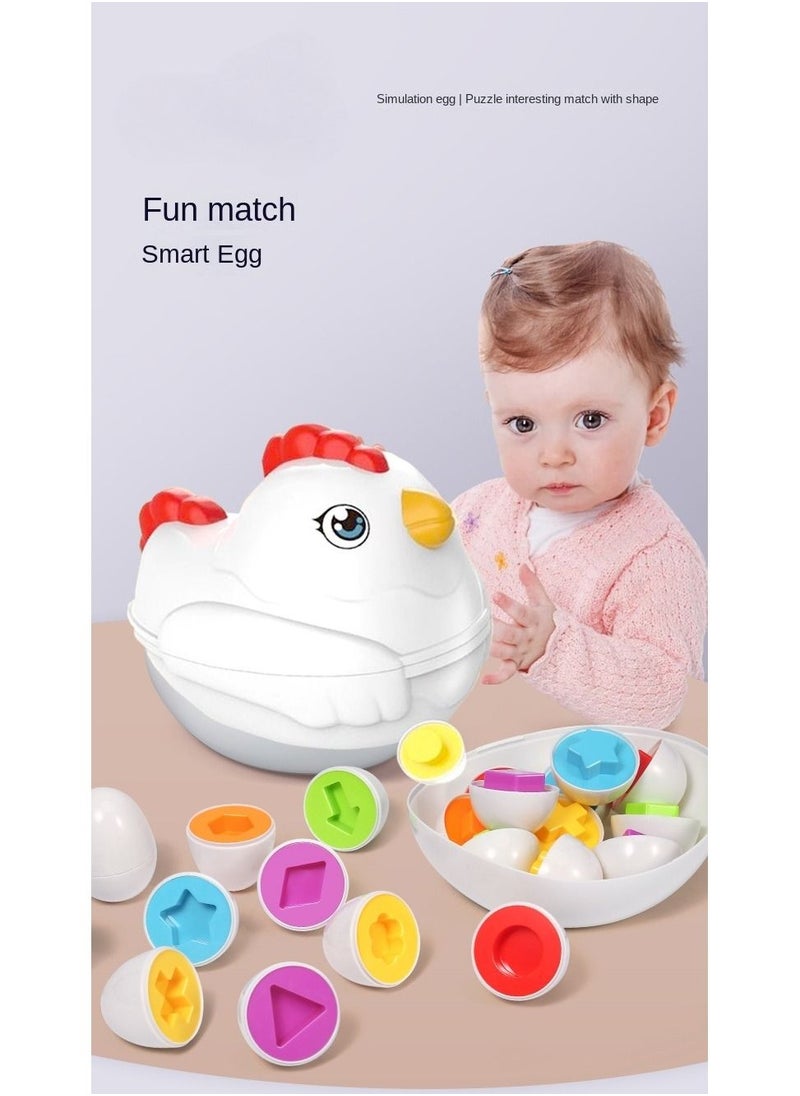 Y&D Toddler Chicken Toy Fine Motor Skills Matching Eggs Best Color And Shape Sorter Egg Toys  - Image 2