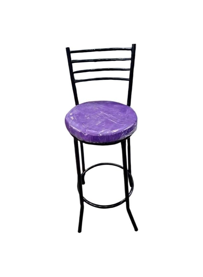 Metal bar stool for the kitchen, modern and durable design, perfect height and elegant decorative touch, multi-colored, purple