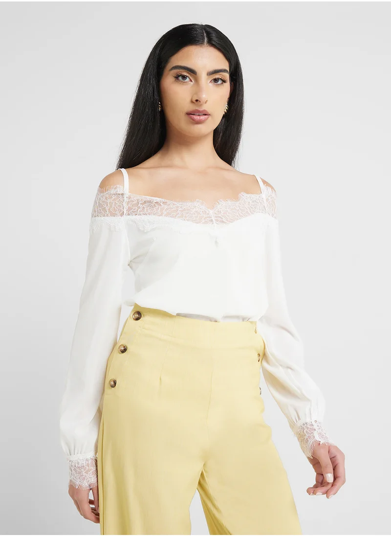 ELLA Lace Neck Top