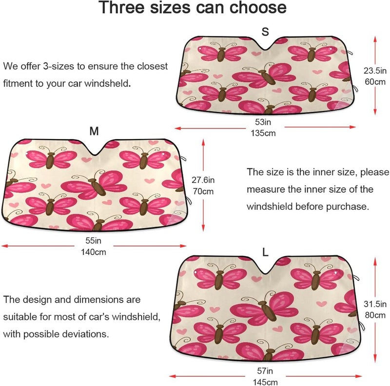 Butterflies Car Windshield Sun Shade Foldable Sun Visor Automotive Sunshades for Car Truck SUV Blocks UV Rays Keep Your Vehicle Cool - Image 5