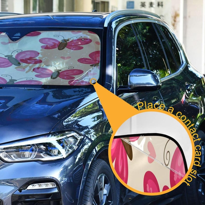 Butterflies Car Windshield Sun Shade Foldable Sun Visor Automotive Sunshades for Car Truck SUV Blocks UV Rays Keep Your Vehicle Cool - Image 3
