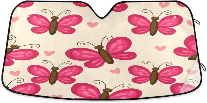 Butterflies Car Windshield Sun Shade Foldable Sun Visor Automotive Sunshades for Car Truck SUV Blocks UV Rays Keep Your Vehicle Cool - Image 1
