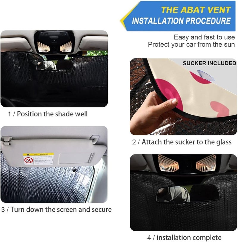 Butterflies Car Windshield Sun Shade Foldable Sun Visor Automotive Sunshades for Car Truck SUV Blocks UV Rays Keep Your Vehicle Cool - Image 2