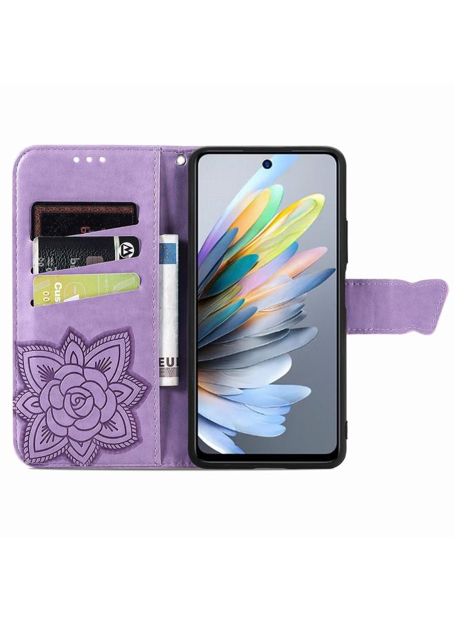 S-TOP Case For Motorola Moto G35 Butterfly Love Flower Embossed Leather Phone Case - Image 3