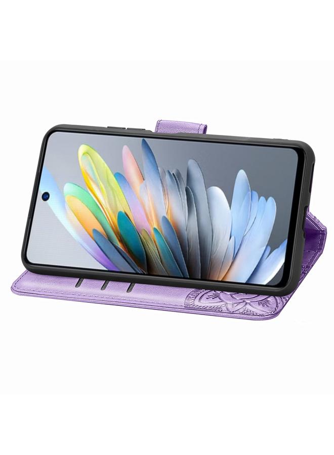 S-TOP Case For Motorola Moto G35 Butterfly Love Flower Embossed Leather Phone Case - Image 4