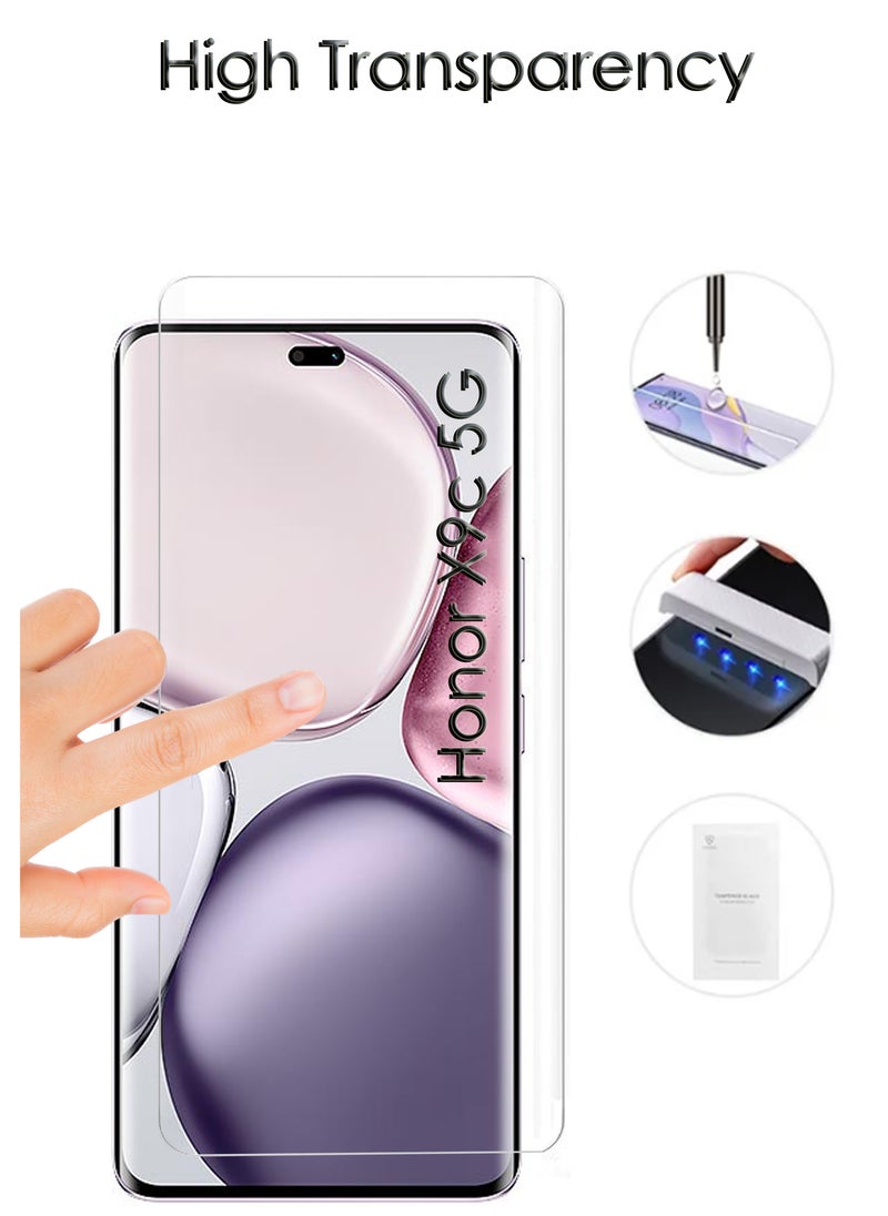 Generic Honor X9c - 2in1 Pack Soft Flexible Transparent Silicone Protective Back Case Cover And UV Tempered Glass Screen Protector  - Image 2