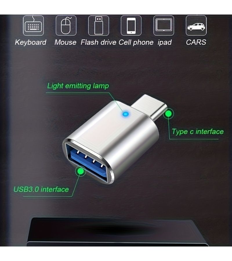 Black 4 in 1 USB to USB C Adapter OTG Charging Hub Splitter 1 to 4 Outputs - Image 3