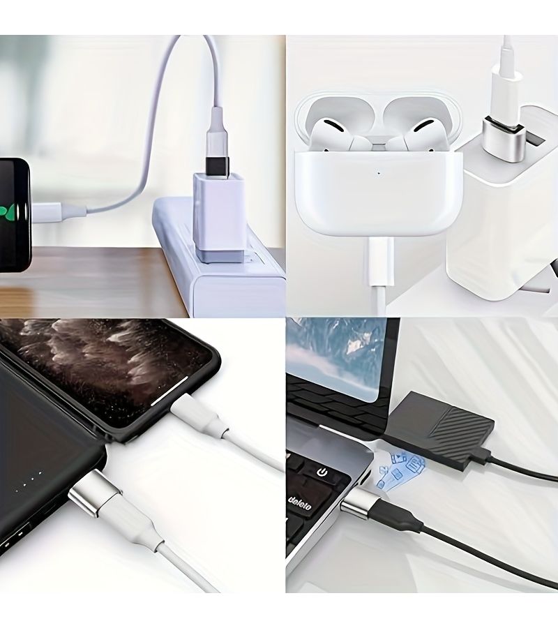 Black 4 in 1 USB to USB C Adapter OTG Charging Hub Splitter 1 to 4 Outputs - Image 5