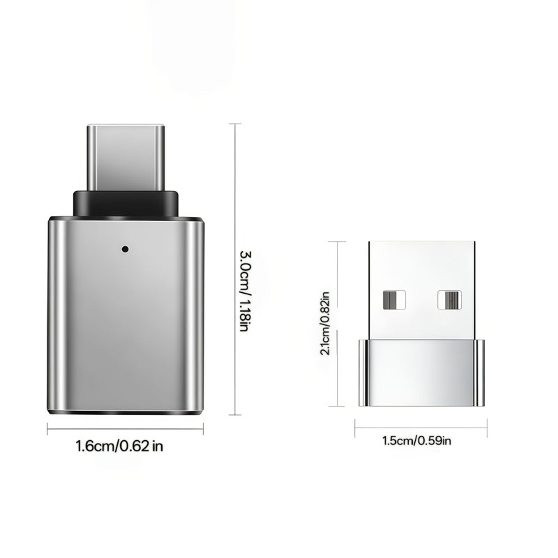 Black 4 in 1 USB to USB C Adapter OTG Charging Hub Splitter 1 to 4 Outputs - Image 2