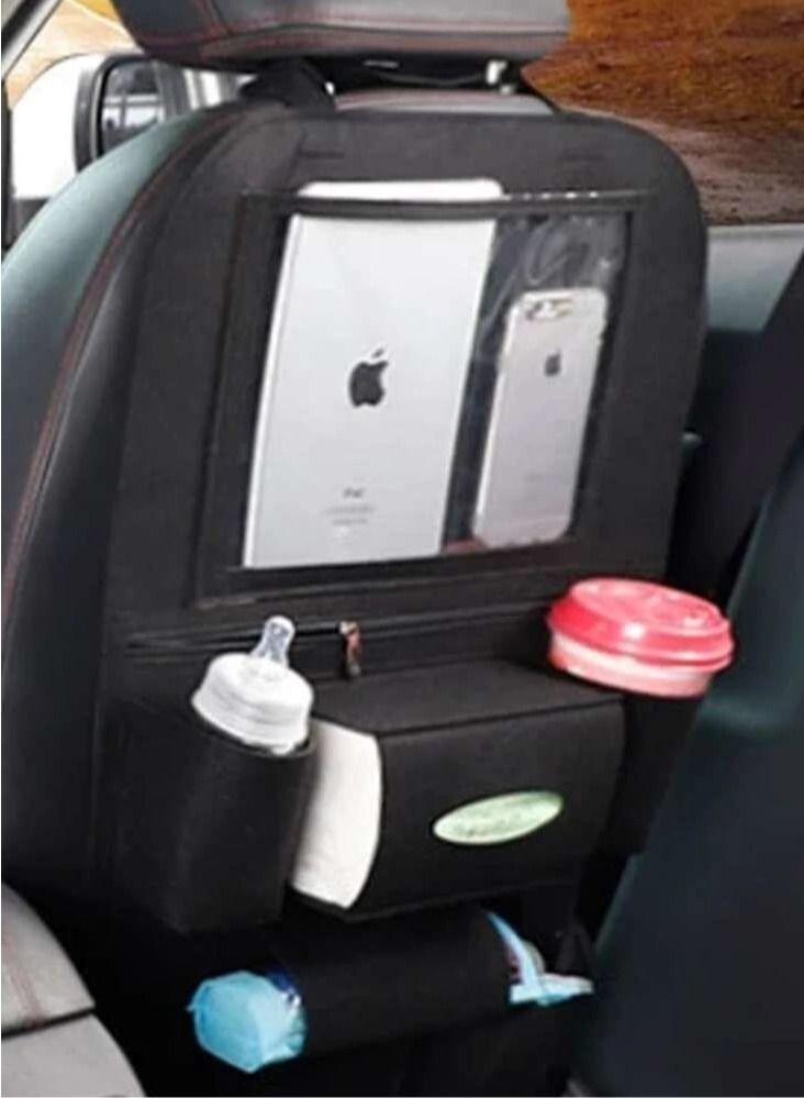 Car Back Seat Storage Organizer, iPad, Drinks and Tissue Paper Can be Installed - Image 3