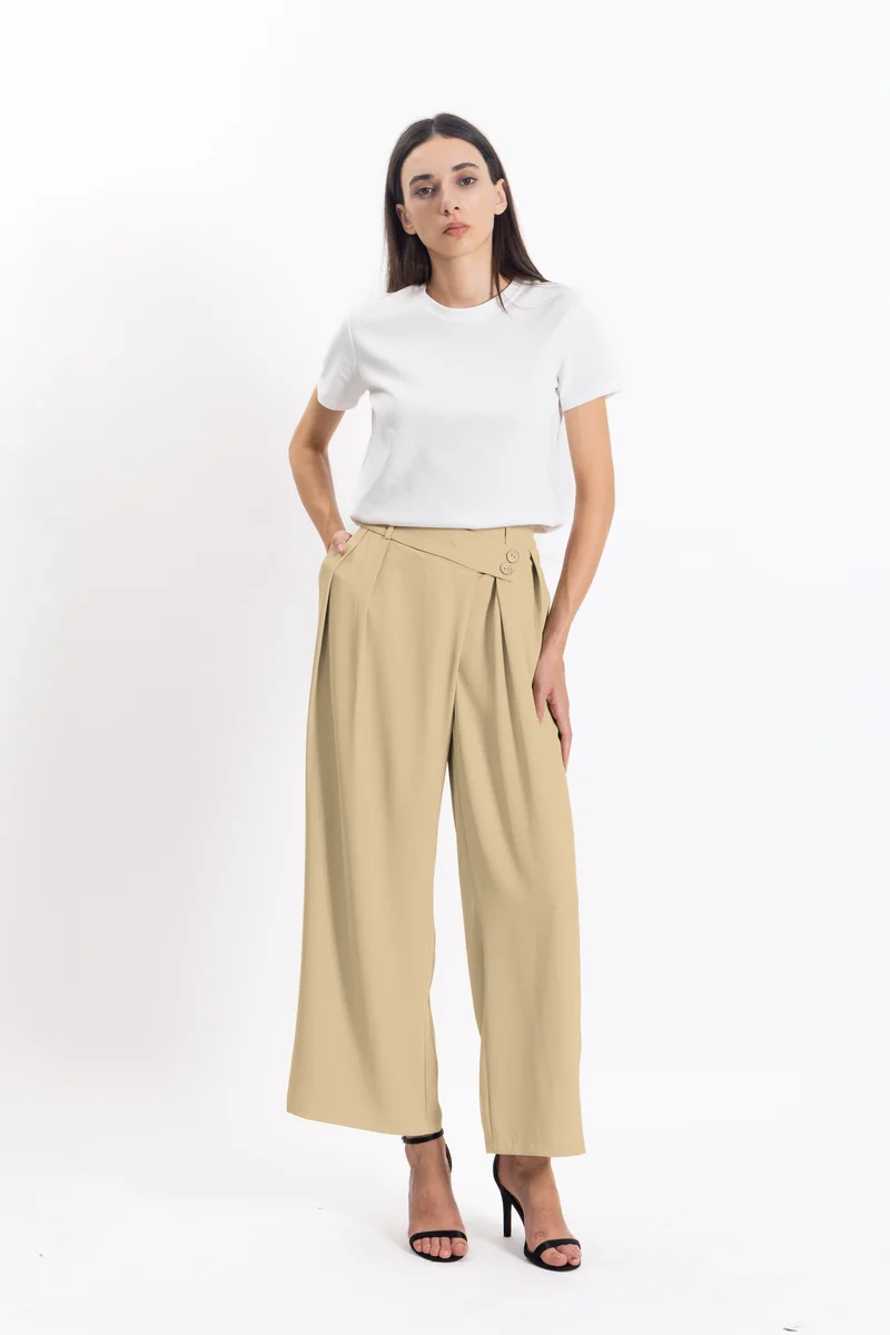 SHAPES DETAILED CIFFON TROUSERS