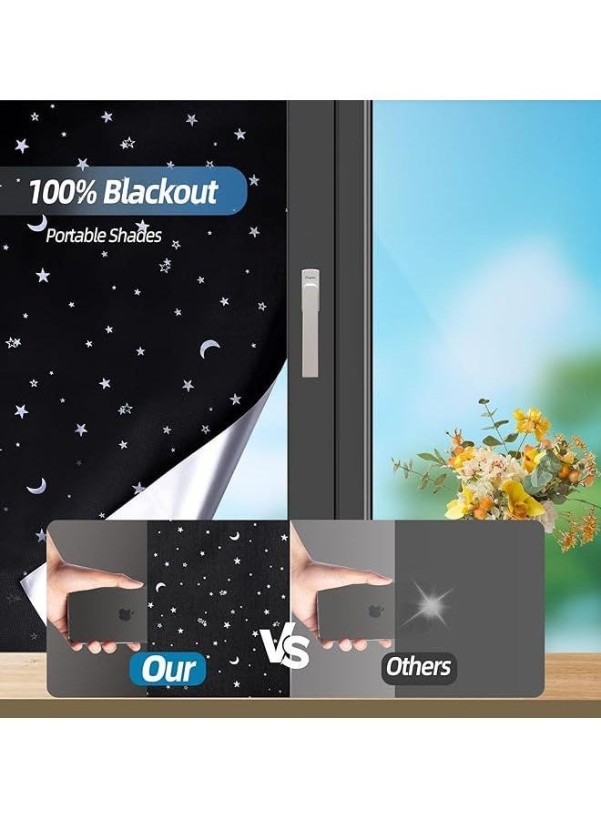 Lasola Blackout Curtains,Portable Blackout Curtains With Self Adhesive Tape,Travel Cuttable Sunscreen Shade Drapes For Bedroom Living Room Bathroom And Attic Blackout Curtains Width - Image 2