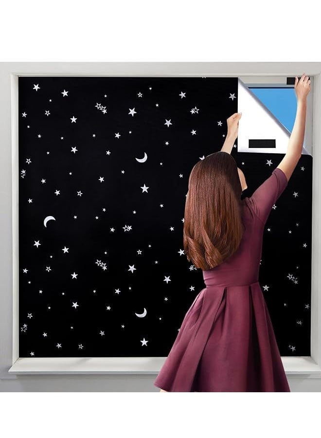 Lasola Blackout Curtains,Portable Blackout Curtains With Self Adhesive Tape,Travel Cuttable Sunscreen Shade Drapes For Bedroom Living Room Bathroom And Attic Blackout Curtains Width - Image 1