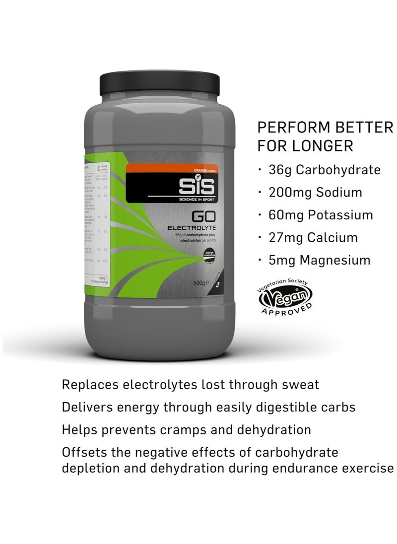 SIS GO Electrolyte 36g of Carbohydrate per serving to support improved physical performance, 500g  Orange Favour  - Image 2