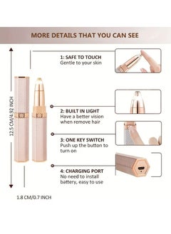 Gonice 1 PC 4 In 1 Electric Full Body Epilator Facial Shaver For Women Rechargeable Painless Eyebrow Nose Leg Armpit Hair Bikini Trimmer  - Image 4