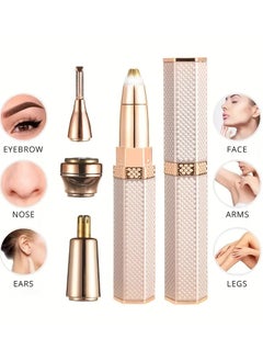 Gonice 1 PC 4 In 1 Electric Full Body Epilator Facial Shaver For Women Rechargeable Painless Eyebrow Nose Leg Armpit Hair Bikini Trimmer  - Image 2