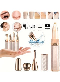 Gonice 1 PC 4 In 1 Electric Full Body Epilator Facial Shaver For Women Rechargeable Painless Eyebrow Nose Leg Armpit Hair Bikini Trimmer  - Image 3