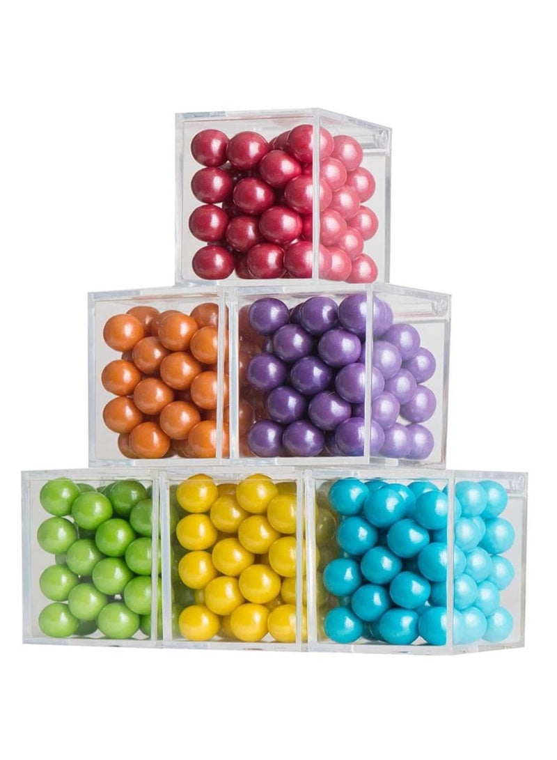 فوفو 12 قطعة صندوق تخزين بلاستيكي شفاف مقاس 4.5 × 4.5 سم مع صناديق بلاستيكية بغطاء مفصلي لحفلات الزفاف، هدايا الحفلات، الهدايا الصغيرة، مجموعة الخياطة، منظم مستحضرات التجميل - Image 1