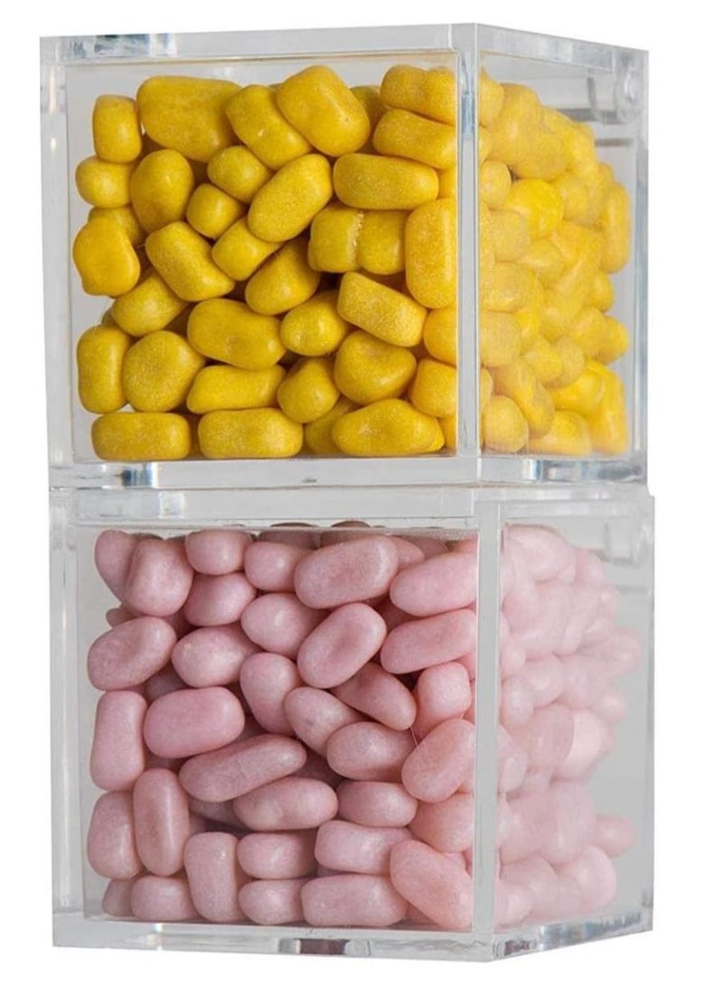 فوفو 12 قطعة صندوق تخزين بلاستيكي شفاف مقاس 4.5 × 4.5 سم مع صناديق بلاستيكية بغطاء مفصلي لحفلات الزفاف، هدايا الحفلات، الهدايا الصغيرة، مجموعة الخياطة، منظم مستحضرات التجميل - Image 3