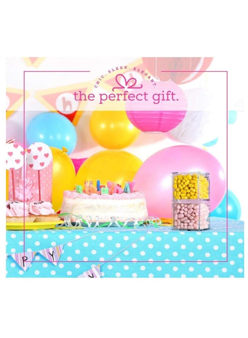 فوفو 12 قطعة صندوق تخزين بلاستيكي شفاف مقاس 4.5 × 4.5 سم مع صناديق بلاستيكية بغطاء مفصلي لحفلات الزفاف، هدايا الحفلات، الهدايا الصغيرة، مجموعة الخياطة، منظم مستحضرات التجميل - Image 4