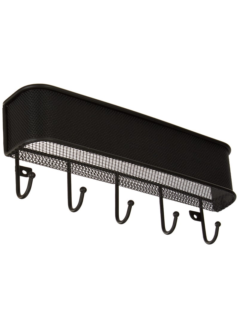IDesign iDesign Twillo Steel Wall Mount Mail and Key Rack  105 x 25 x 45 Matte Black 