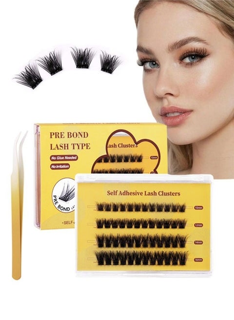 48 قطعة من الرموش اللاصقة ذات المظهر الطبيعي، لا حاجة إلى الغراء، مجموعات رموش مع ملاقط رموش، رموش قابلة لإعادة الاستخدام ذاتية اللصق للمبتدئين، ملحقات رموش DIY للاستخدام المنزلي، مجموعة رموش شخصية ذات تجعيد طبيعي، رموش صناعية مقسمة، رموش سميكة.