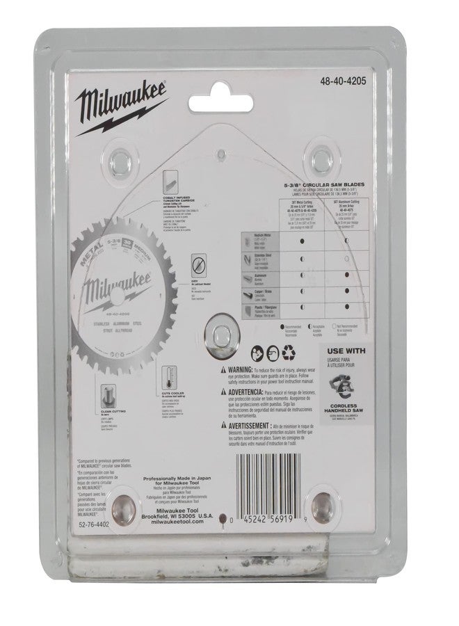 ميلواكي شفرة منشار دائري من ميلووكي 48-40-4205، مقاس 5-3/8 بوصة × 30 سنًا من الكربيد، لقطع المعادن والفولاذ المقاوم للصدأ - Image 3