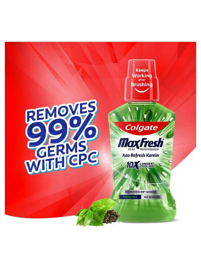 كولجيت غسول الفم ماكس فريش بلاكس المضاد للبكتيريا 24/7 نفس منعش مع مستخلصات الشاي الطبيعي سائل غسول الفم الخالي من الكحول لرائحة الفم الكريهة 250 مل شاي طازج (العناية الكاملة بالفم) - Image 3