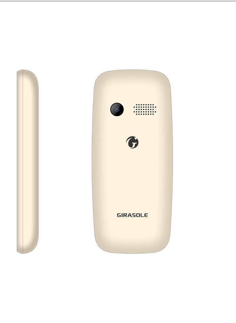 جيراسول - Girasole G30 - موبايل ثنائي الشريحة 2.4 بوصة - ذهبي , هاند فري هدية , 12 شهر ضمان - Image 1