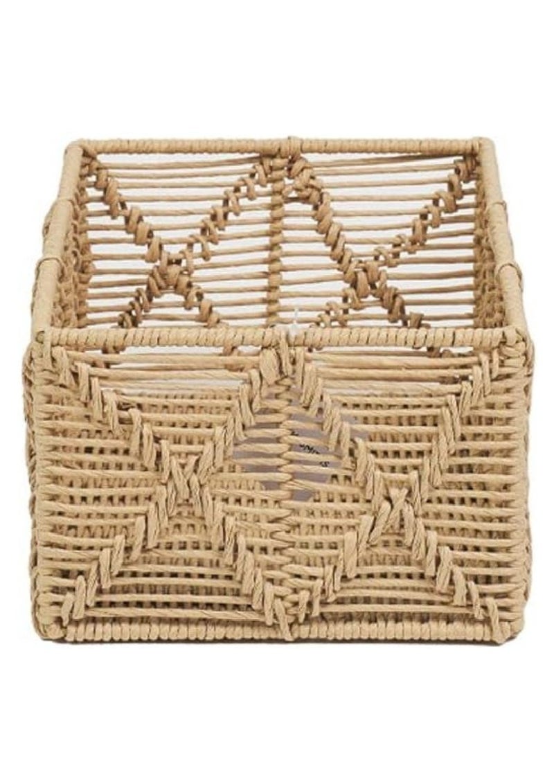Homesmiths Large Rectangle Paper Rope Basket Natural   34 x 23 x H15 cm  - Image 2