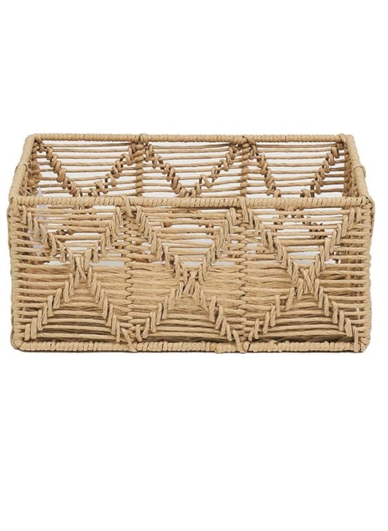 Homesmiths Large Rectangle Paper Rope Basket Natural   34 x 23 x H15 cm  - Image 3