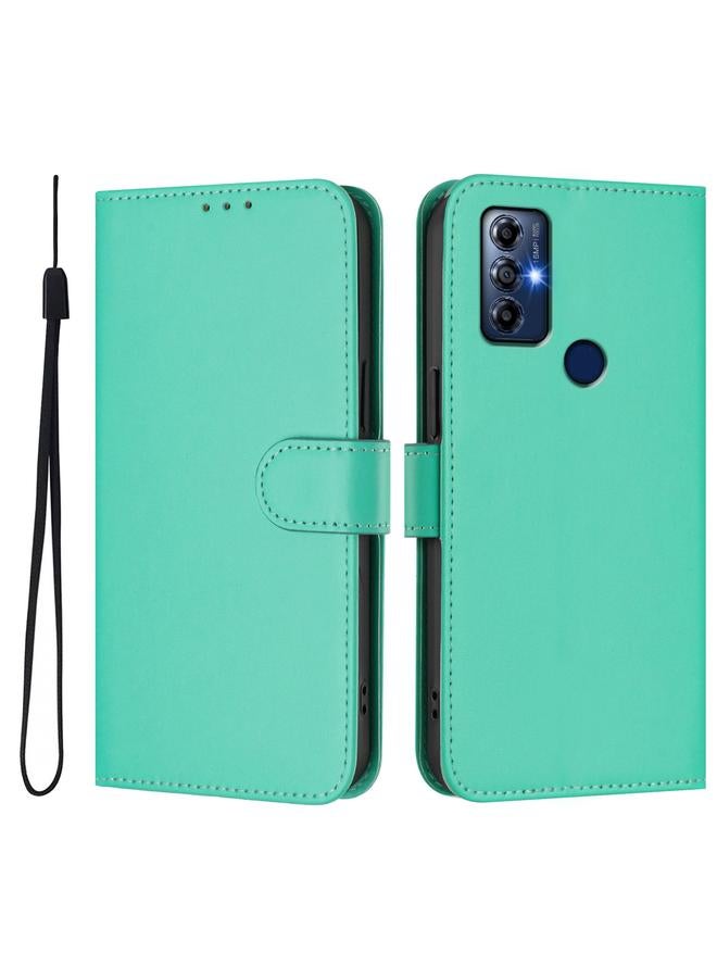 اس-توب جراب لهاتف Motorola Moto G Play 2022 مصنوع من الجلد بلون سادة مع حبل تعليق - Image 2