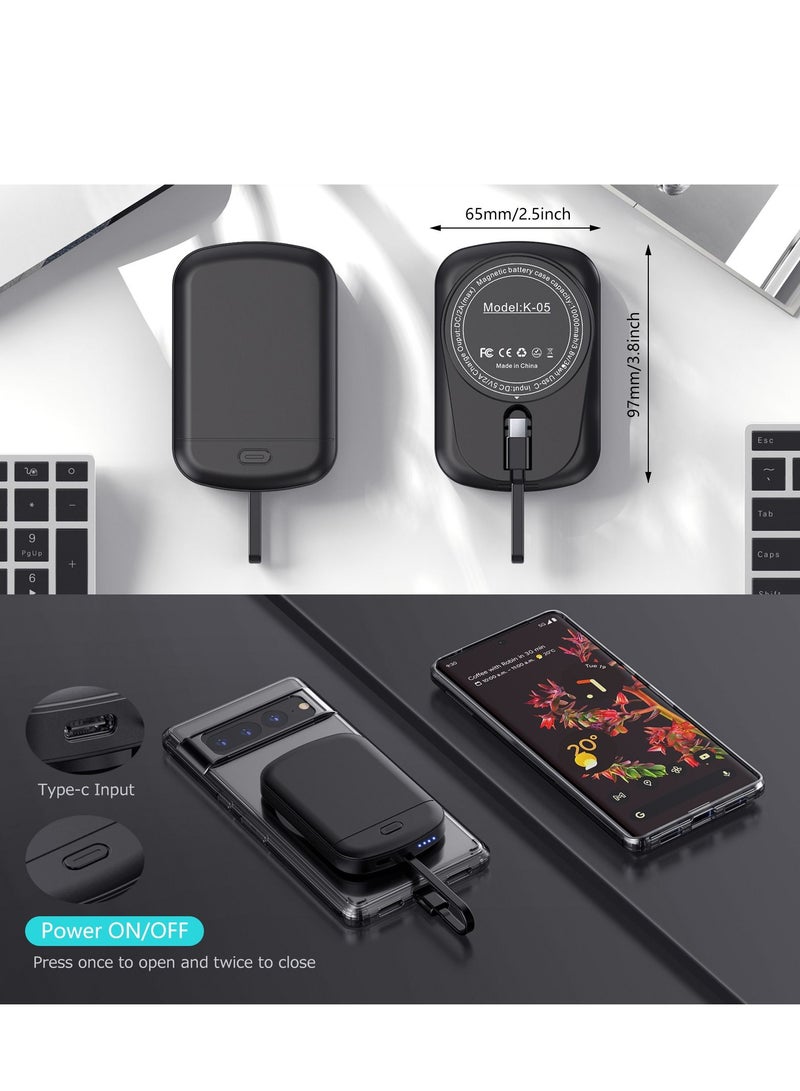GULFLINK 10000mah Wireless Magnetic Power Bank with Protection Case Cover for Google 6 Black  - Image 4