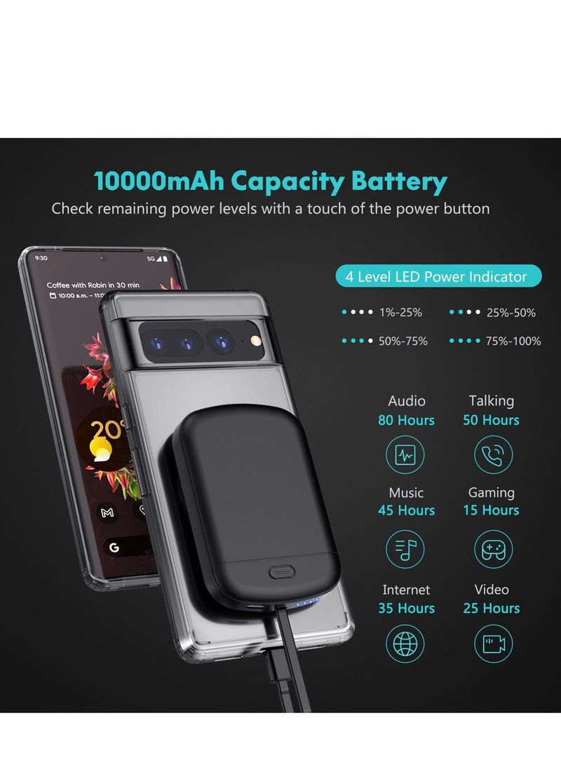 GULFLINK 10000mah Wireless Magnetic Power Bank with Protection Case Cover for Google 6 Black  - Image 2