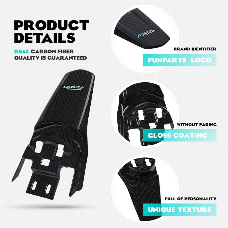 Funparts Carbon Fiber Rear Fender for Electric Dirt Bikes - Image 5