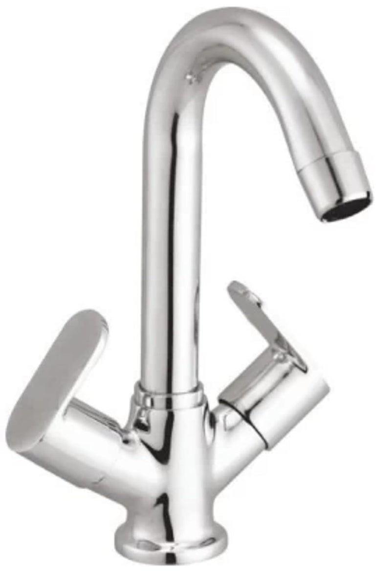 JAGGER JAG217 Table Top Brass Centre Hole Basin Mixer for Bathroom Wash Basin Perfect for Hot Cold Water Both Droop - Image 1