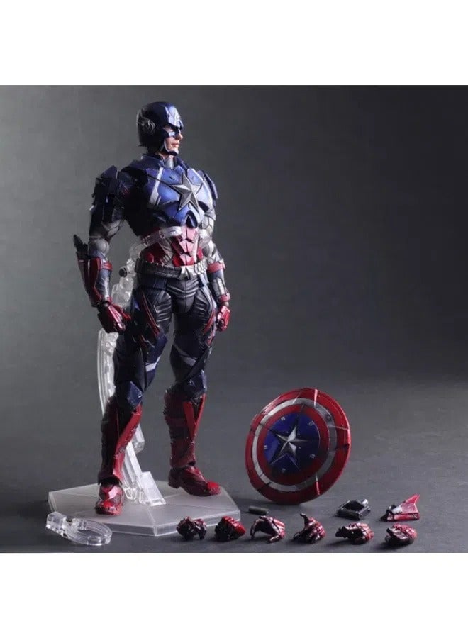عام المنتقمون كابتن أمريكا كابتن أمريكا المشتركة المنقولة دمية سطح المكتب لعبة الديكور هدية للعائلة والأصدقاء - Image 1