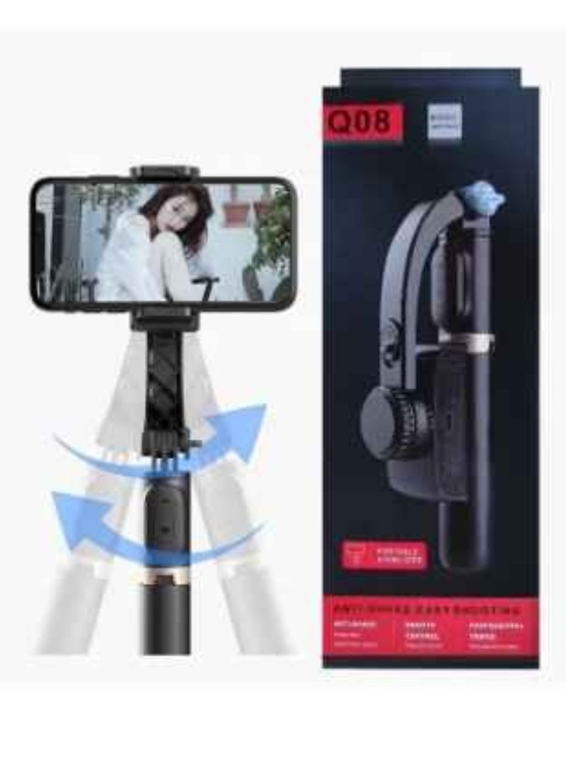 ELTRAZONE Q08 Bluetooth Handheld Gimbal Stabilizer Outdoor Bracket Wireless Stick Adjustable Selfie Holder for IOS & Android Phone Black  - Image 3