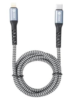 Zoook ZF-SuperFast 20W i - Ultra Fast charging braided Type C to Lightning cable with metal connectors Black+Grey  - Image 1
