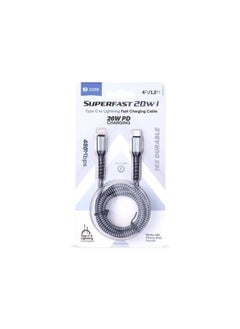 Zoook ZF-SuperFast 20W i - Ultra Fast charging braided Type C to Lightning cable with metal connectors Black+Grey  - Image 2