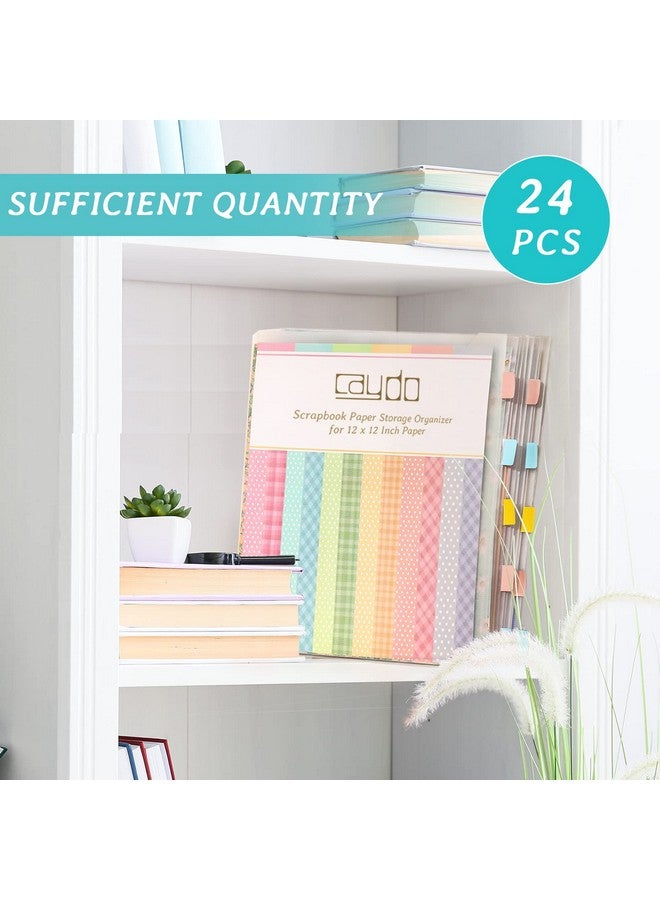 Caydo 24 Pieces Scrapbook Paper Storage Organizer 12 X 12 Inch Scrapbook Paper Storage With Sticky Index Tabs For Holding Scrapbook Paper Cardstock Vinyl Paper Paper File And Photos - Image 5