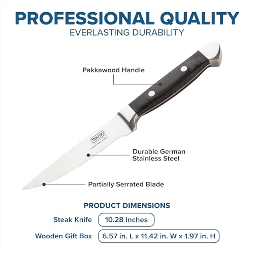 Viking 6-Piece Steak Knife Set With Box | Black - Image 4