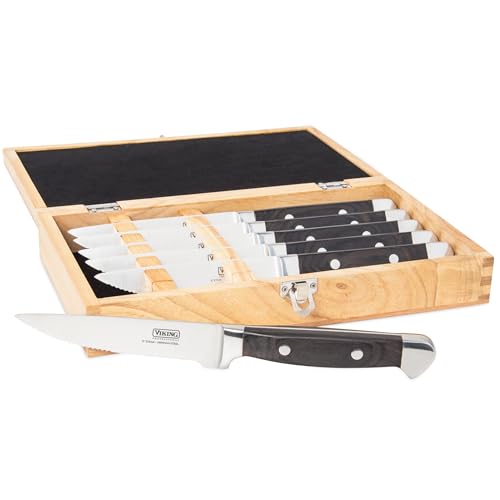 Viking 6-Piece Steak Knife Set With Box | Black - Image 1